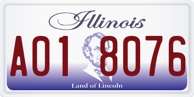 IL license plate A018076