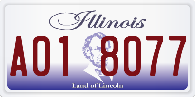IL license plate A018077