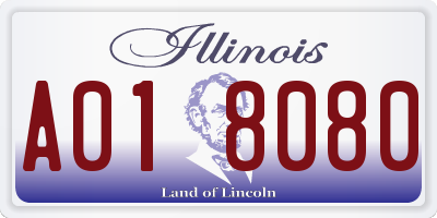 IL license plate A018080