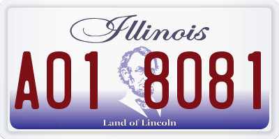 IL license plate A018081