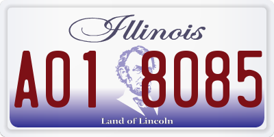 IL license plate A018085