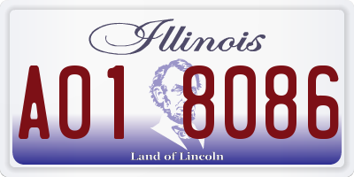 IL license plate A018086
