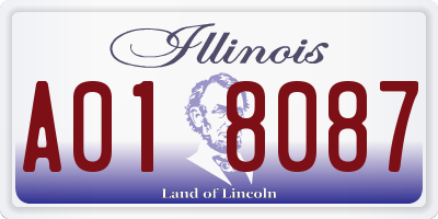 IL license plate A018087