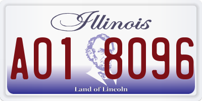 IL license plate A018096