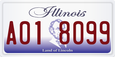 IL license plate A018099