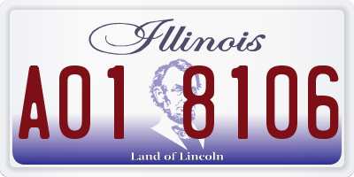 IL license plate A018106
