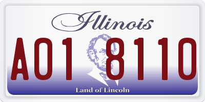 IL license plate A018110