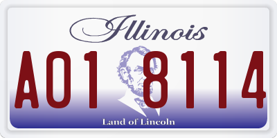 IL license plate A018114
