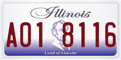 IL license plate A018116