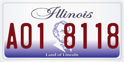 IL license plate A018118