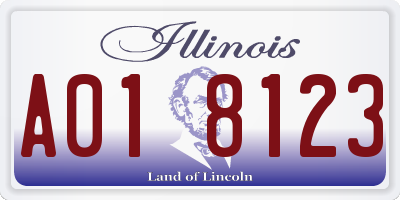 IL license plate A018123