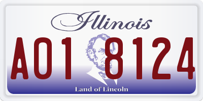 IL license plate A018124