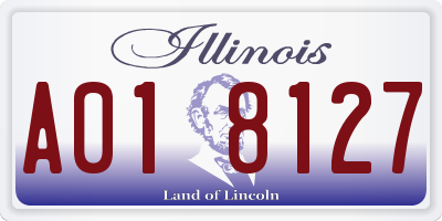 IL license plate A018127