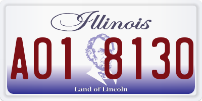 IL license plate A018130