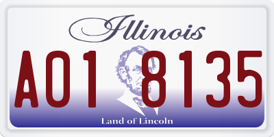 IL license plate A018135