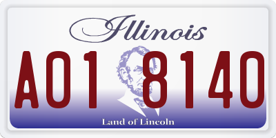 IL license plate A018140