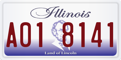 IL license plate A018141
