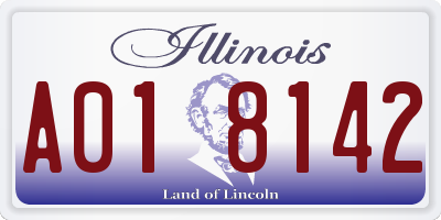 IL license plate A018142