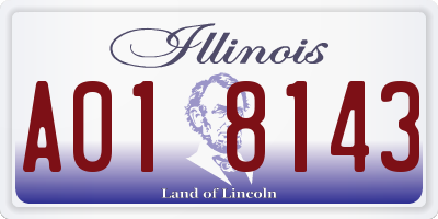 IL license plate A018143