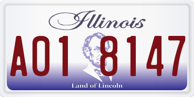 IL license plate A018147
