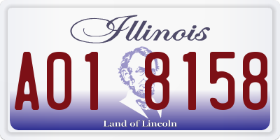 IL license plate A018158