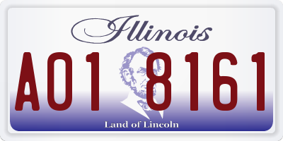 IL license plate A018161