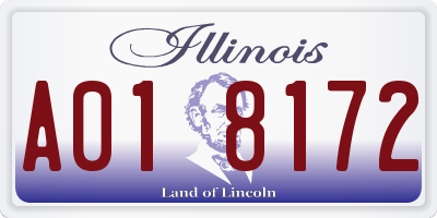 IL license plate A018172
