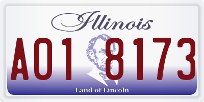 IL license plate A018173
