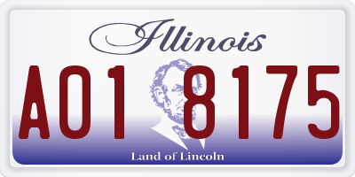 IL license plate A018175