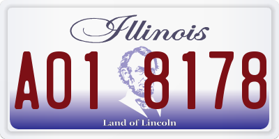 IL license plate A018178