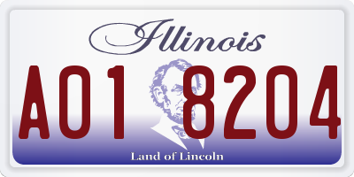 IL license plate A018204