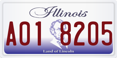 IL license plate A018205