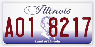IL license plate A018217