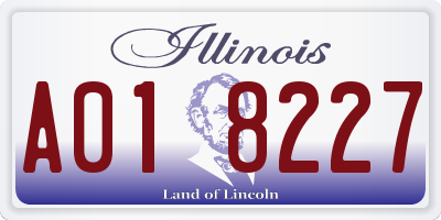 IL license plate A018227