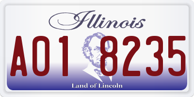 IL license plate A018235