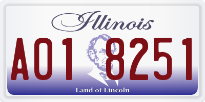IL license plate A018251