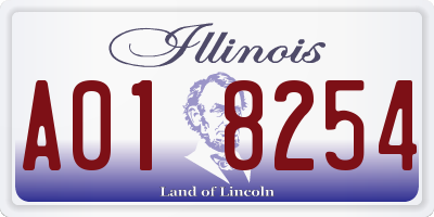 IL license plate A018254