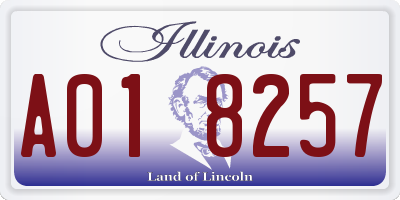 IL license plate A018257