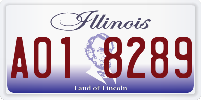 IL license plate A018289