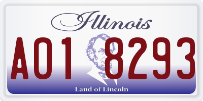 IL license plate A018293