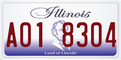IL license plate A018304