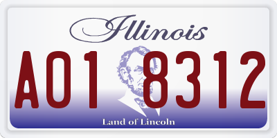IL license plate A018312