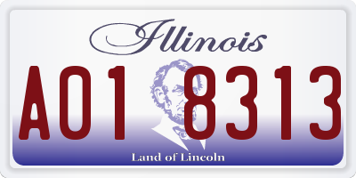 IL license plate A018313