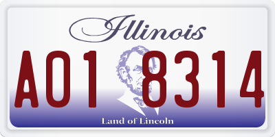 IL license plate A018314