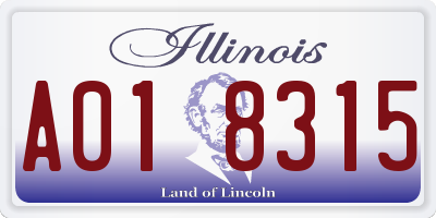 IL license plate A018315