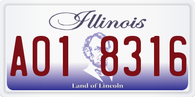 IL license plate A018316