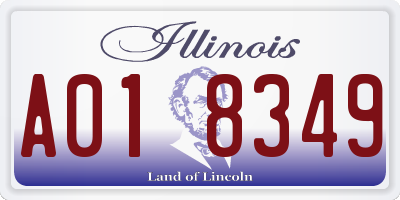 IL license plate A018349