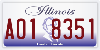 IL license plate A018351