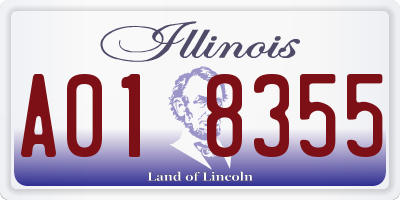 IL license plate A018355