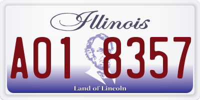 IL license plate A018357